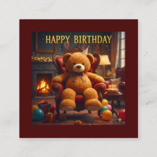 GROTE TEDDYBEER GELUKKIGE VERJAARDAG INFORMATIEKAARTJE