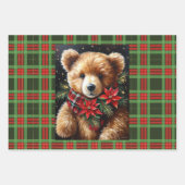 Grote teddyberen op 3 Kerstmis Inpakpapier Vel (Voorkant 2)