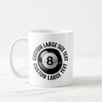 Grote Tekst 330ml Gepersonaliseerde 8 Ball Mok