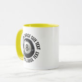 Grote tekst GEEL Combo 11oz Aangepaste 8 Bal Mok (Voorkant links)