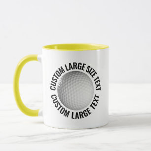 Grote tekst GEEL Combo 11oz Aangepaste Golf Mok