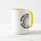 Grote tekst GEEL Combo 15oz Aangepaste Golf Mok (Voorkant rechts)