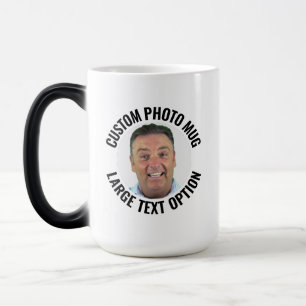 Grote tekst gepersonaliseerde foto warmte verander magische mok