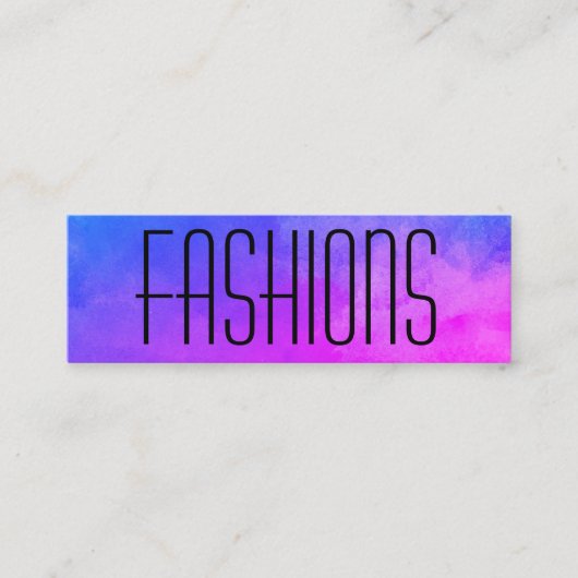 Grote tekst levendige kleuren mini visitekaartje (Voorkant)