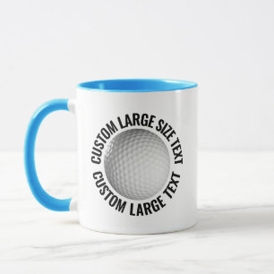 Grote tekst LICHTBLAUW Combo 11oz Aangepaste Golf Mok