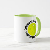Grote tekst LIME GROEN Combo 11oz Aangepaste Pickl Mok (Voorkant rechts)