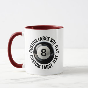 Grote tekst MAROON Combo 11oz Aangepaste 8 Bal Mok