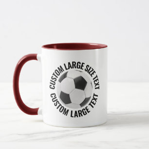 Grote tekst MAROON Combo 11oz Aangepaste Voetbal Mok
