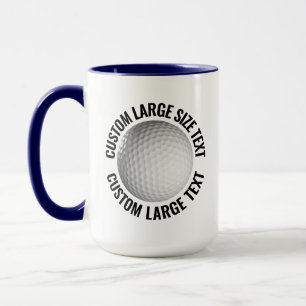 Grote tekst NAVY BLAUW Combinatie 15oz Aangepaste Mok