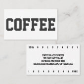 Grote tekst op wit dubbelpunch nummer klantenkaartje (Voorkant / Achterkant)