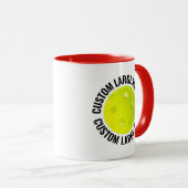 Grote tekst RODE Combo 11oz aangepaste Pickleball Mok (Voorkant rechts)