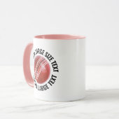 Grote tekst ROZE Combo 11oz Aangepaste Cricket Mok (Voorkant links)