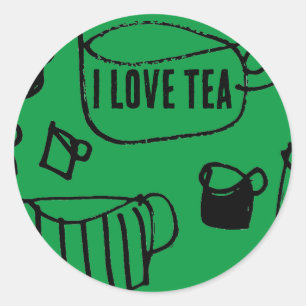 Grote thee ronde sticker