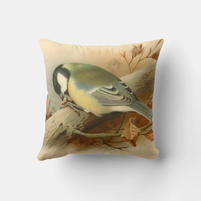 Grote tiet van Lord Lilford, vogelillustratie Kussen (Achterkant)