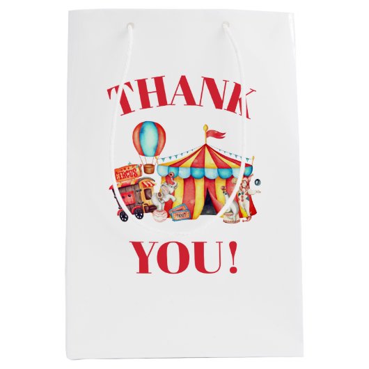 Grote Top Circus Carnaval Gast Favor Gift Bag Medium Cadeauzakje (Voorkant)