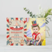  grote top circus carnaval verjaardagsfoto kaart (Staand voorkant)