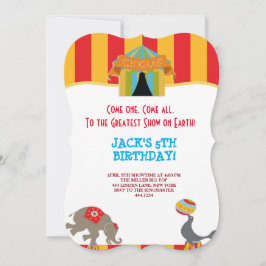 GROTE TOP CIRCUS CARNIVAL BIRTHDAY INVITATIES KAART
