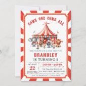Grote Top Circus Dieren Carnaval Verjaardag Kaart (Voorkant)