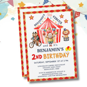 Grote Top Circus Kermis Jongen 2e Verjaardag Kaart
