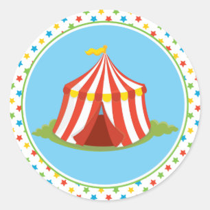 Grote top   Circustent   Circusthema Ronde Sticker