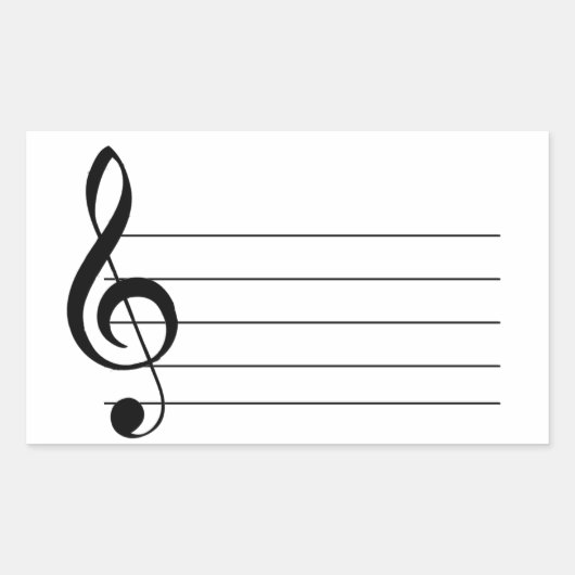 Grote Treble Clef Musical Sticker Label (Voorkant)