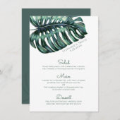 Grote tropische Monstera blad minimalist Menu (Voorkant / Achterkant)