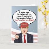 Grote Trump Verjaardag Kaart - Laten we groots vie (Gele Bloem)