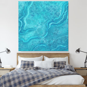 Grote Turquoise Marble Wall Art Decor Canvas Afdruk