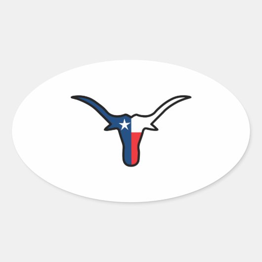 GROTE TX LONGHORN OVALE STICKER (Voorkant)