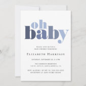 Grote Typografie Baby Boy Shower Kaart (Voorkant)