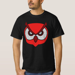 Grote Uil Gezicht met Angry Eyes Bright Easy Hallo T-shirt