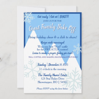Grote uitnodiging voor de familie bakwedstrijd