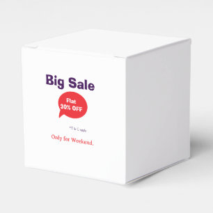 Grote uitverkoop korting aanbieding weekend bedrij bedankdoosjes