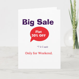 Grote uitverkoop korting aanbieding weekend bedrij kaart