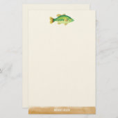 Grote vangst geïllustreerde vis briefpapier (Voorkant / Achterkant)