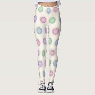 Grote veelkleurige pastel noodlijdende polka stipp leggings