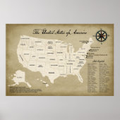 Grote Verenigde Staten Wall Map Teaching Aid Poste Poster (Voorkant)