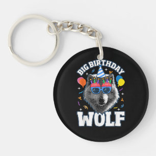 Grote Verjaardags Wolf voor Wolven Sleutelhanger