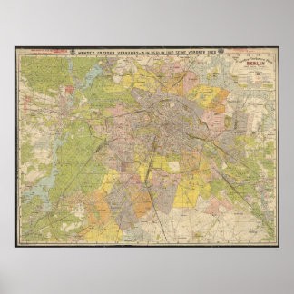 Grote Verkeersplan Berlijn 1908 – Historische Kaar Poster