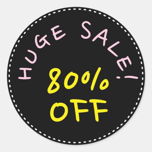 "GROTE VERKOOP!" "80% OFF" Ronde sticker (Voorkant)