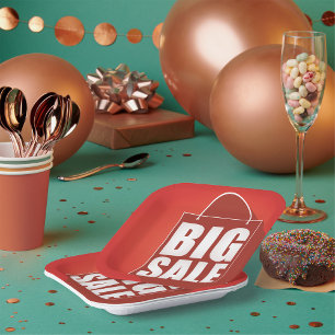 Grote verkoop rood teken papieren bordje