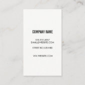 Grote verticale tekst / wit visitekaartje (Achterkant)