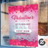 Grote Verticale zakelijke Valentijnsdag Raamsticker (Cafe Raam)