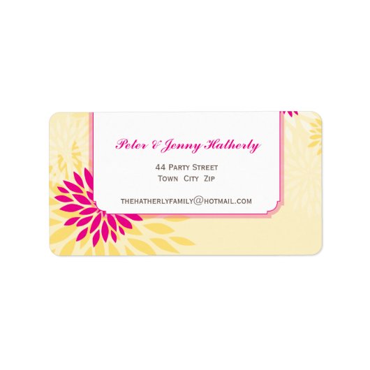 GROTE VERZENDLABELS :: moderne dahlia 3 L Etiket (Voorkant)