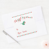 Grote Vierkante Kerstcadeautags Sticker (Envelop)