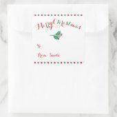Grote Vierkante Kerstcadeautags Sticker (Tas)