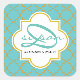 Grote vierkante quatrefoil stickers