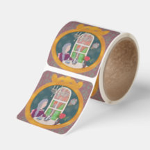 Grote vierkante sticker – Inspiratief kunstontwerp