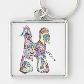 grote vierkantssleutelketen:  "H"uddleston Sleutelhanger