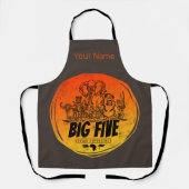 Grote Vijf van Afrika Safari  Olifant, Leeuw Schort (Voorkant)